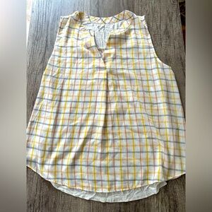 LOFT Outlet Plaid Sleeveless Top Size Large